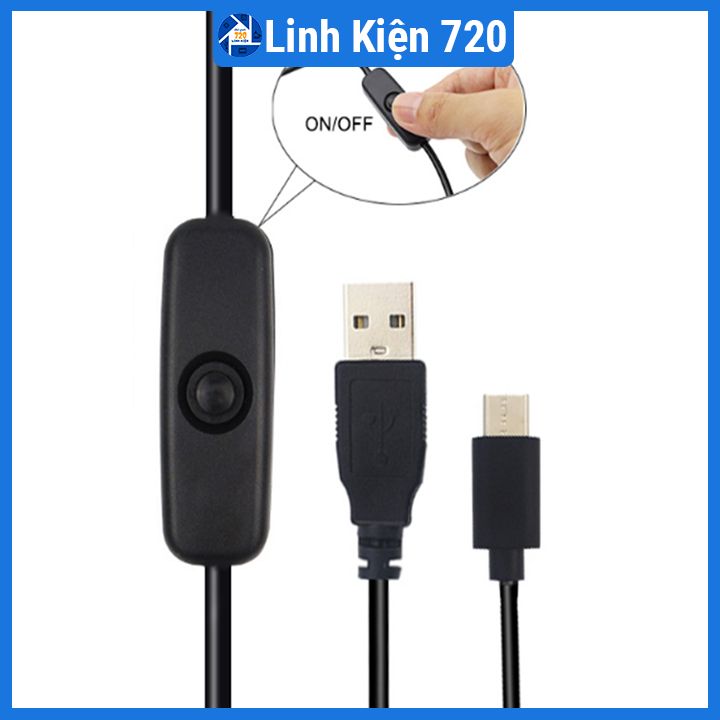 Cáp nguồn Raspberry Pi 4B cáp chuyển đổi nguồn 5V-3A giao diện usb type-C
