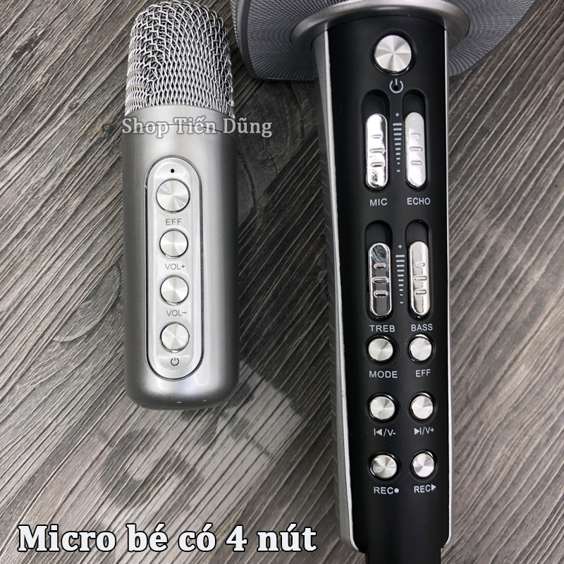 Micro Karaoke Kèm Loa YS98 Bluetooth Kèm 1 Micro Bé Loại 4 Nút