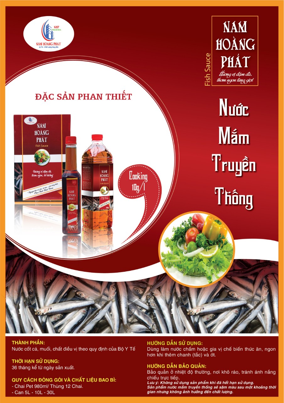 Nước mắm Truyền thống Phan Thiết - NAM HOÀNG PHÁT Loại COOKING 10N - Chai nhựa 980 ml - (Quy cách Thùng 12 Chai)