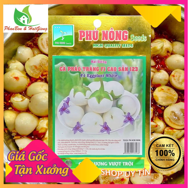 Hạt Giống Cà Pháo Trắng F1 Cao Sản - Phú Nông Seeds Shop Phân Bón