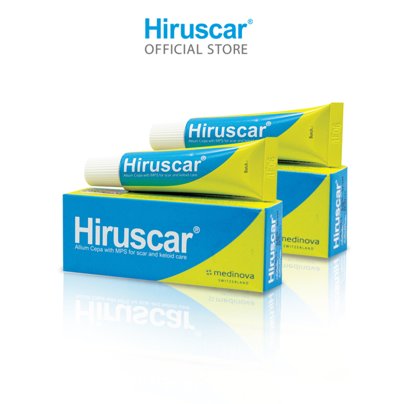 Bộ 2 Gel Hiruscar cải thiện sẹo vừa, sẹo lõm, sẹo thâm Hiruscar 5g nhập khẩu