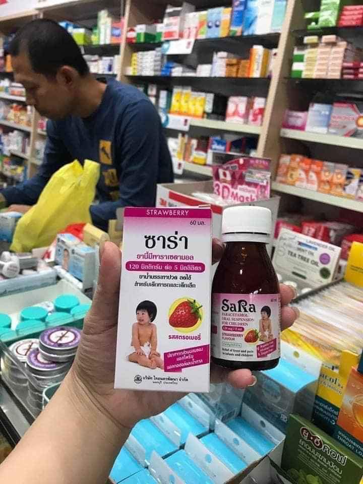 Siro hạ sốt Sara Vị Dâu cho bé Thái Lan