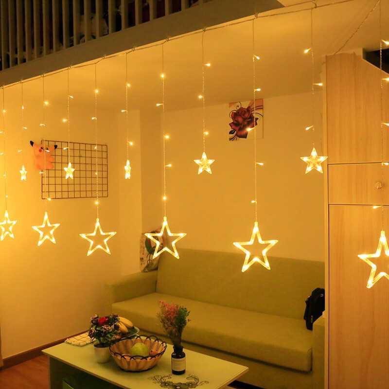 Đèn nháy thả rèm hình ngôi sao
