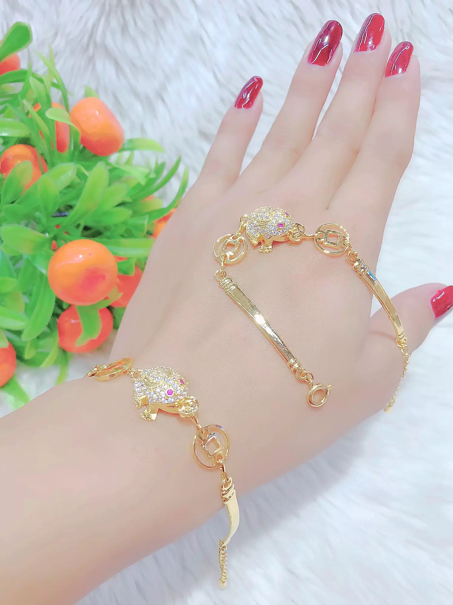 [ Phong Thủy - Cầu Tài Lộc ] Lắc Tay Nữ Thiềm Thừ Cực Đẹp Đính Đá ( Free Size ) 110R2309 - Hàng đẹp hơn trong hình, bền màu theo thời gian - Mang đi chơi, đi tiệc rất đẹp - thời trang đẹp, vòng tay đẹp, lắc tay đẹp