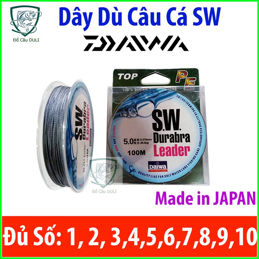 Dây dù câu cá daiwa sw leader siêu dẻo dai đủ size - duli dc-2