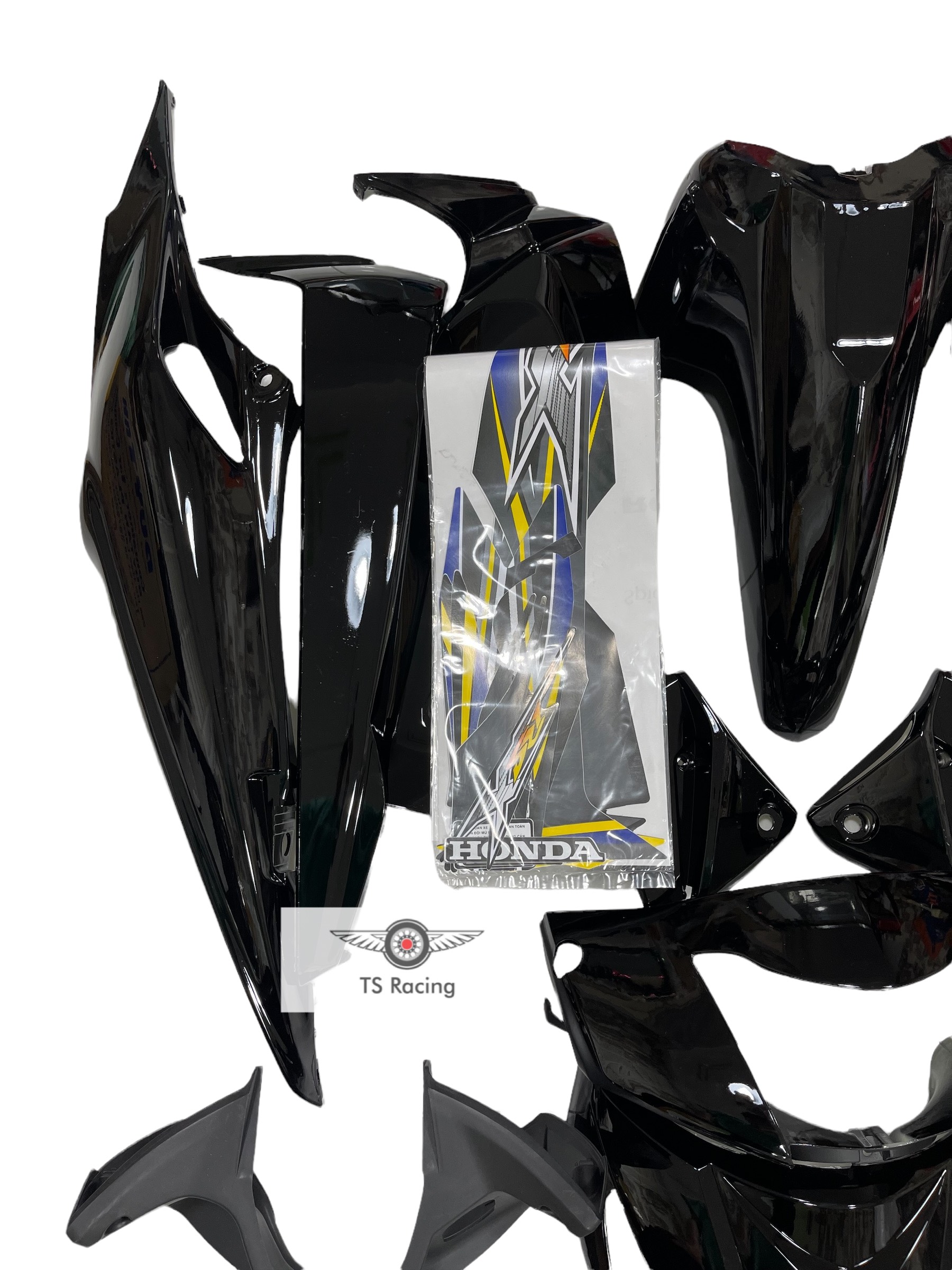Dàn áo wave RSX100 màu đen - tặng team 3 lớp