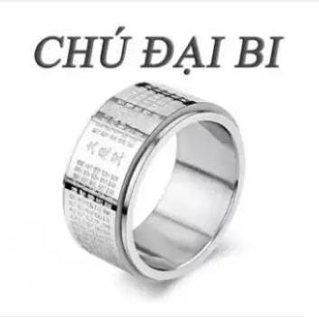 [HCM]Nhẫn Xoay Titan Chú Đại Bi (bạc)