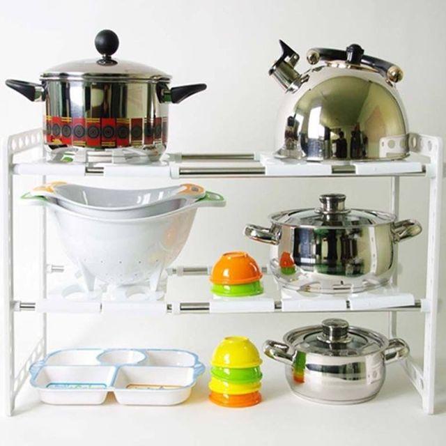 [HCM]Kệ gầm bếp co giãn 2 tầng đa năng