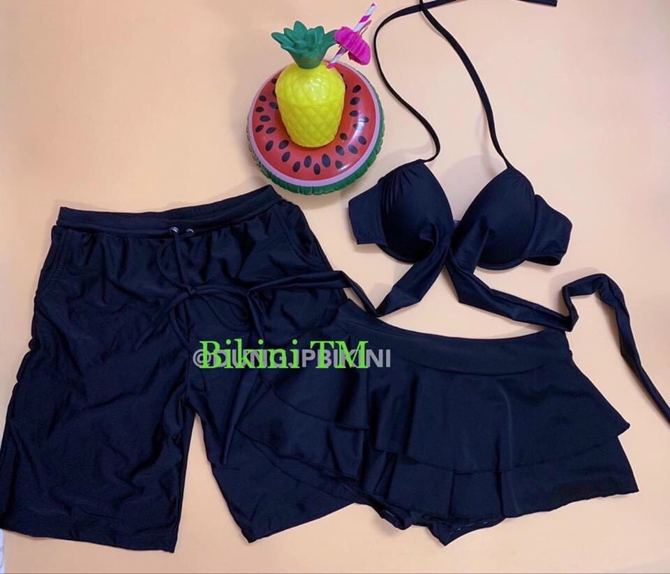 [HCM]Bikini  Cuple Đôi Nam Nữ Áo Chéo Quần Cạp Cao Đi Biễn Rẻ Đẹp ODERI50
