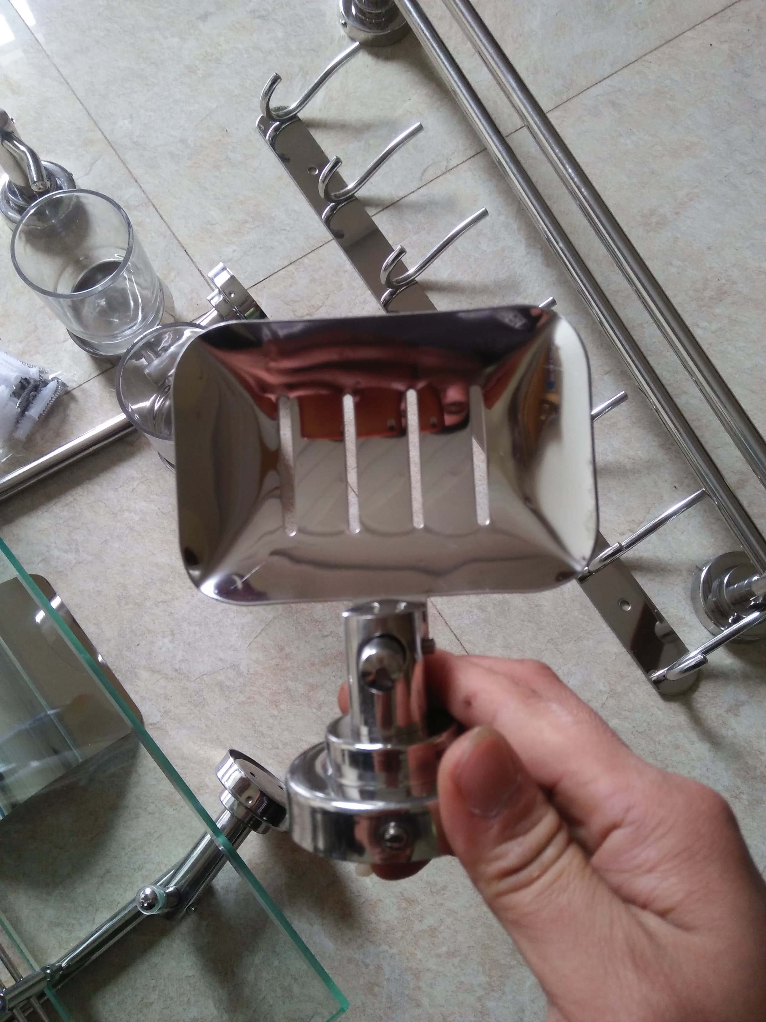Phụ kiện phòng tắm 6 món inox 1 cốc