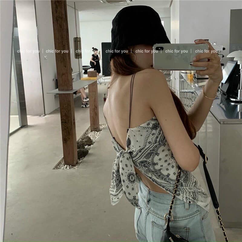 ÁO 2 DÂY THỔ CẨM BUỘC NƠ LƯNG CÁ TÍNH