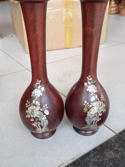 Cặp Lục bình gỗ lim cao 30cm