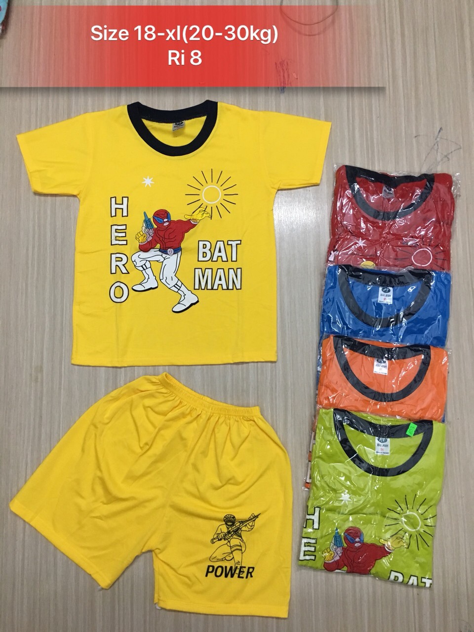 Combo 3 bộ đồ siêu nhân cho bé trai 8-35kg