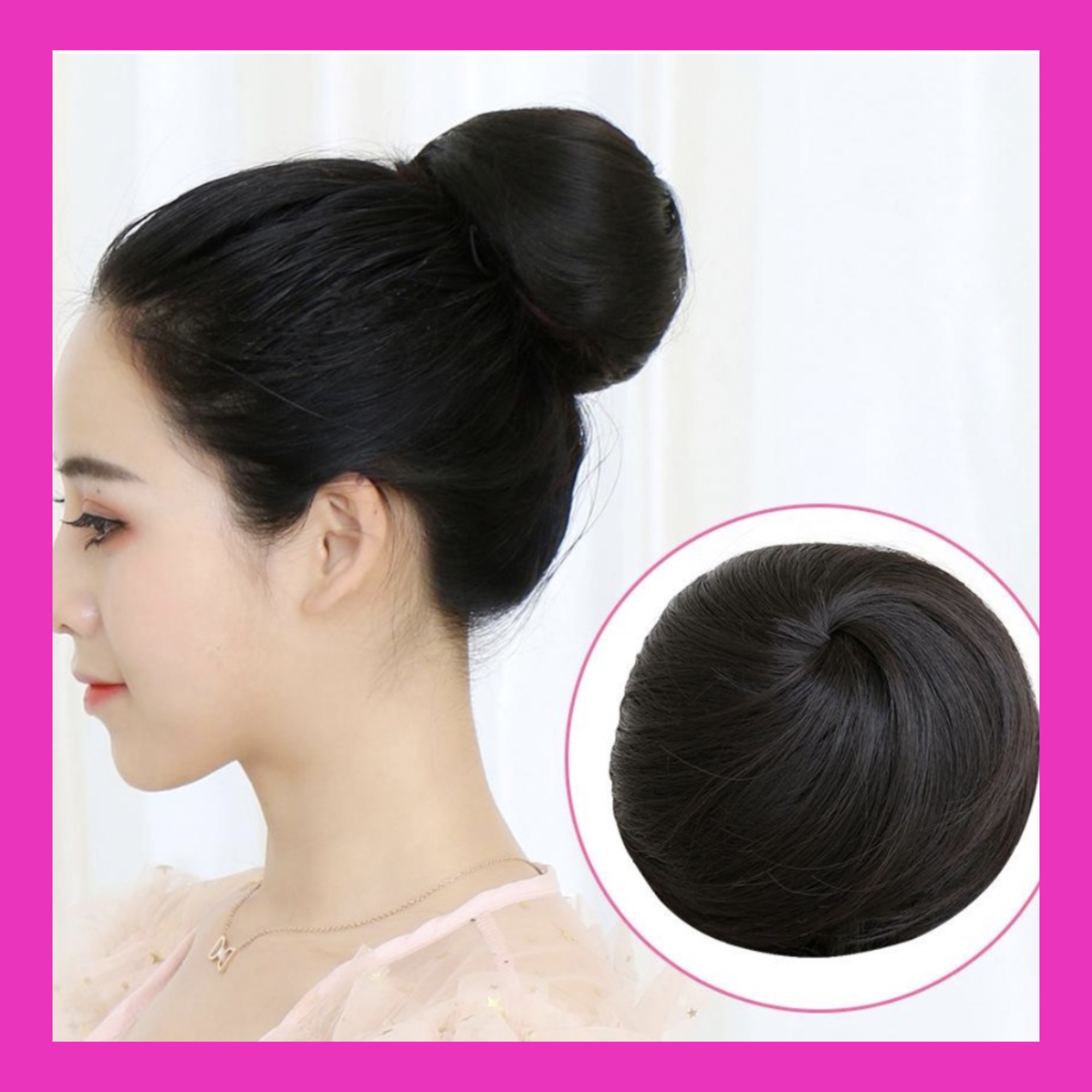 Tóc giả búi tròn cao cấp - TÓC BÚI