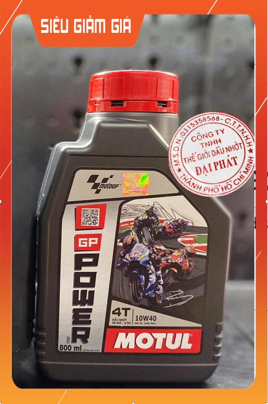 [HCM](Trợ giá đặc biệt phiên bản mới nhất Motul) Dầu nhớt Motul Moto GP Power 4T 10w40 MA2 chai 1L