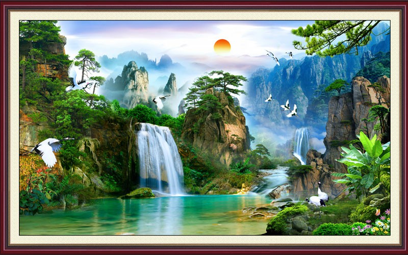 Tranh dán tường 3D Phòng Khách,Thiên Nhiên Giao Hóa,253