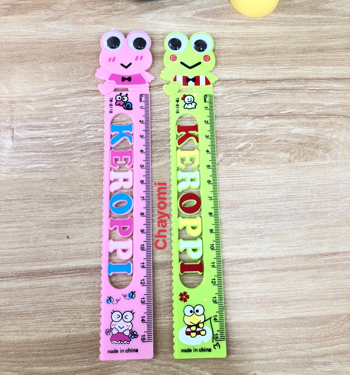Combo 2 cây Thước kẻ kiểu nhựa hình dáng đáng yêu hình chú ếch dễ thương