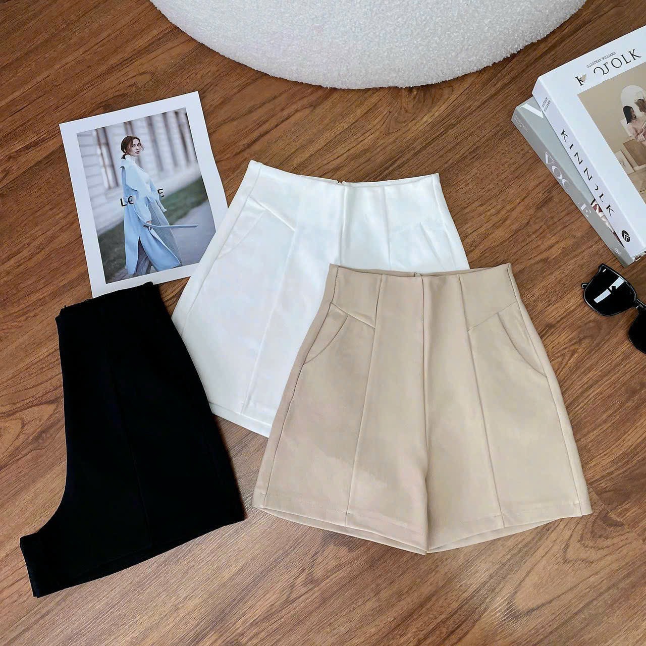 Quần Short nữ UMI lưng cao co giãn ( mẫu khoá kéo sau )