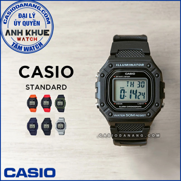 Đồng hồ nam Casio Standard chính hãng Anh Khuê W-218 Series bán chạy