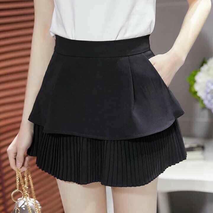 chân váy xếp ly 2 tầng