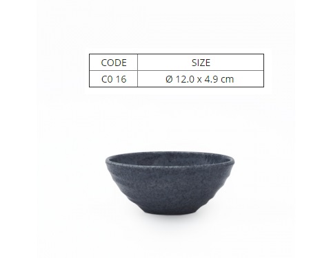Chén Nhựa Melamine Vân Đá Đen/Xanh-CO16