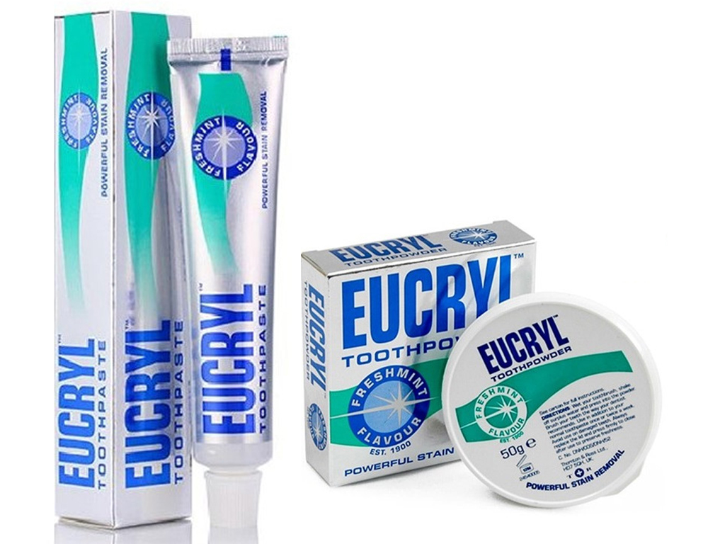 Kem trắng răng + bột trắng răng Eucryl Anh