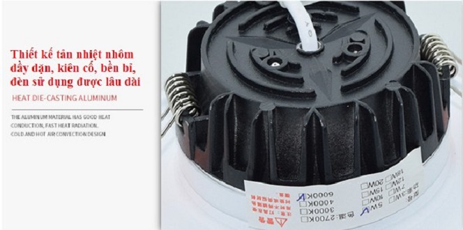 Đèn Led âm trần Chíp COB 5W