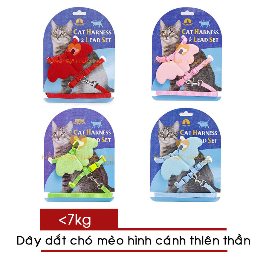Dây Dắt Cánh Thiên Thần Cho Chó Mèo (dưới 7kg) - [Nông Trại Thú Cưng]