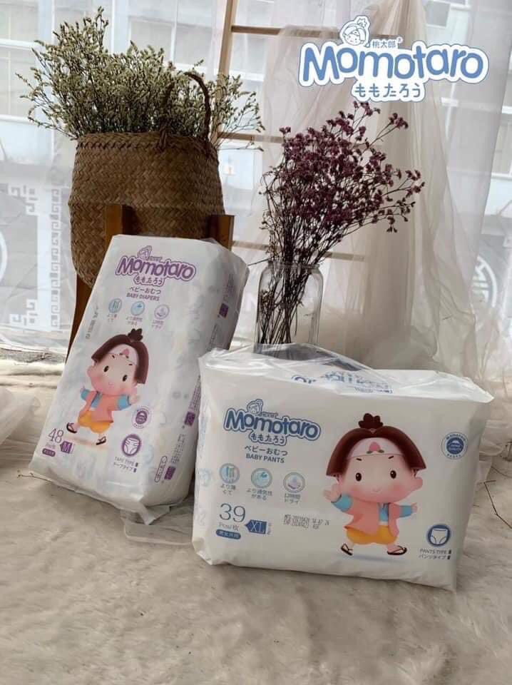 ( TẶNG 1 KHĂN GIẤY ƯỚT ) COMBO 2 BỊCH BỈM MOMOTARO ĐỦ SIZE DÁN QUẦN