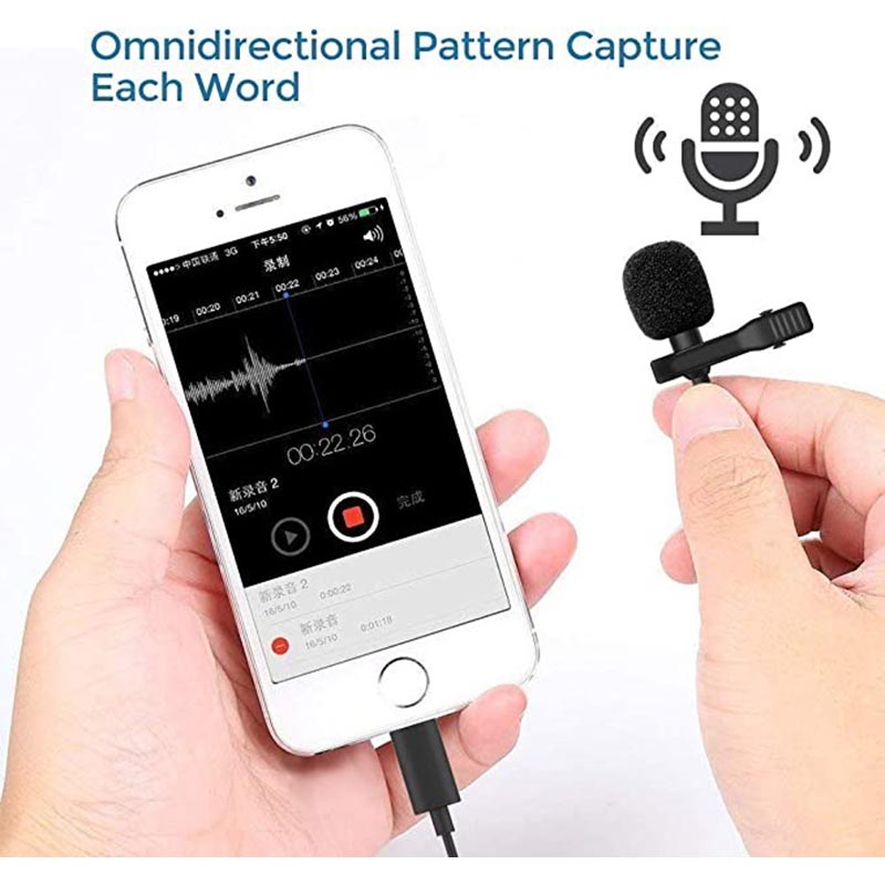 Micro Cài Áo Cho Điện Thoại Chân 3.5mm Type-C Lightning iPhone Android Thu Âm Nhạy Rõ Nét, mic thu âm điện thoại kẹp ve áo CuuLongstore