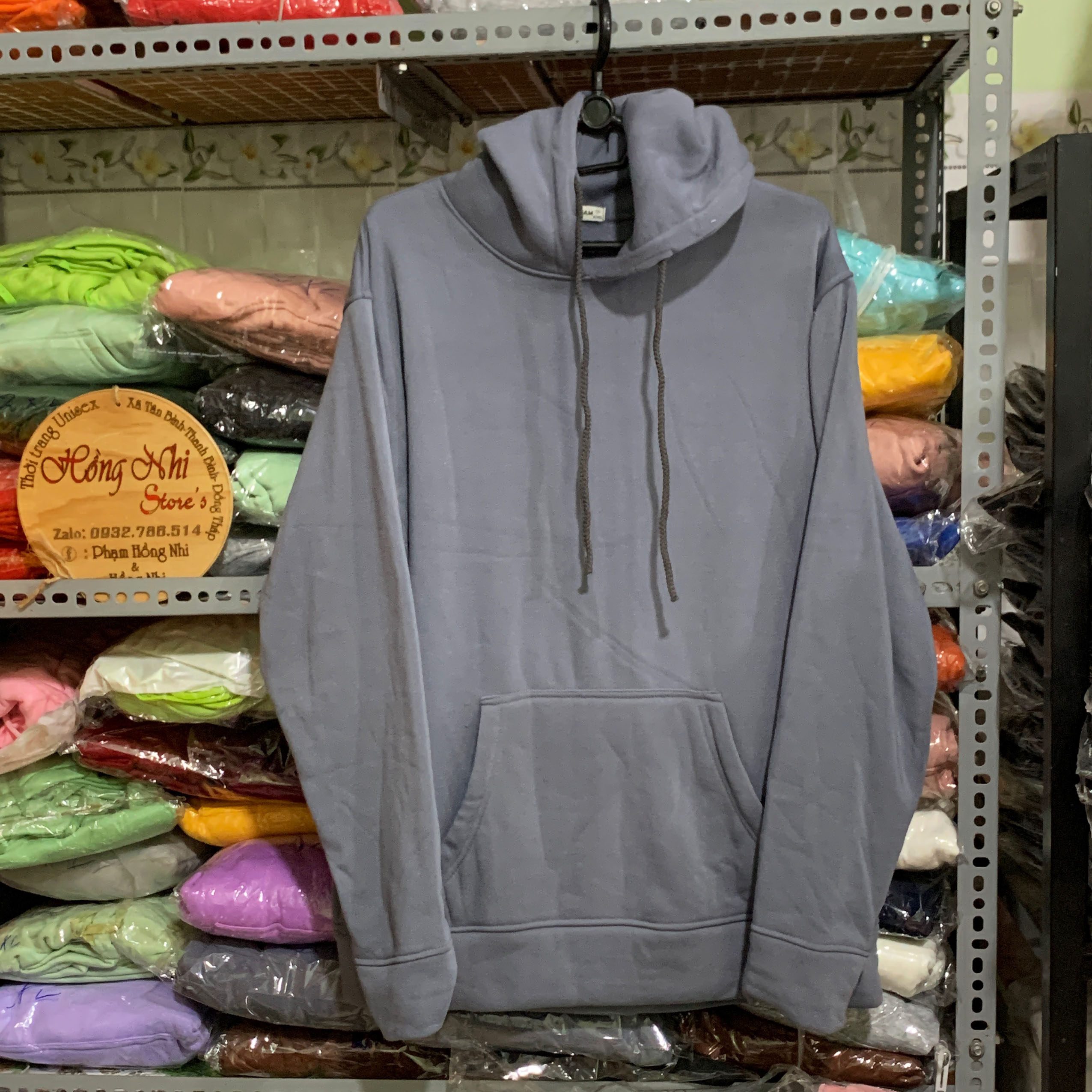Áo Khoác Hoodie Trơn Ulzzang Unisex Màu Xám Đậm Chất Nỉ Bông Cao Cấp Dáng Rộng Nam Nữ - MM