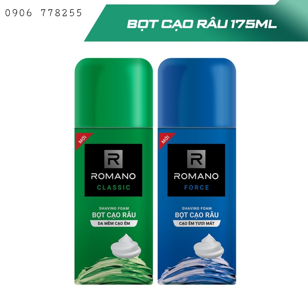 [HCM]Bọt cạo râu Romano Classic/ Force 175ml