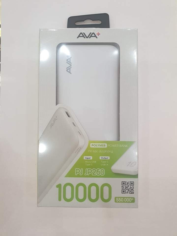 Pin sạc dự phòng Polymer 10000mAh Type C AVA+