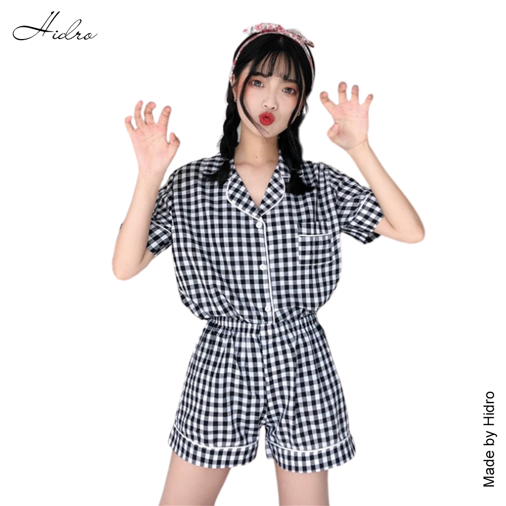 HIDRO Bộ ngủ pijama kẻ caro