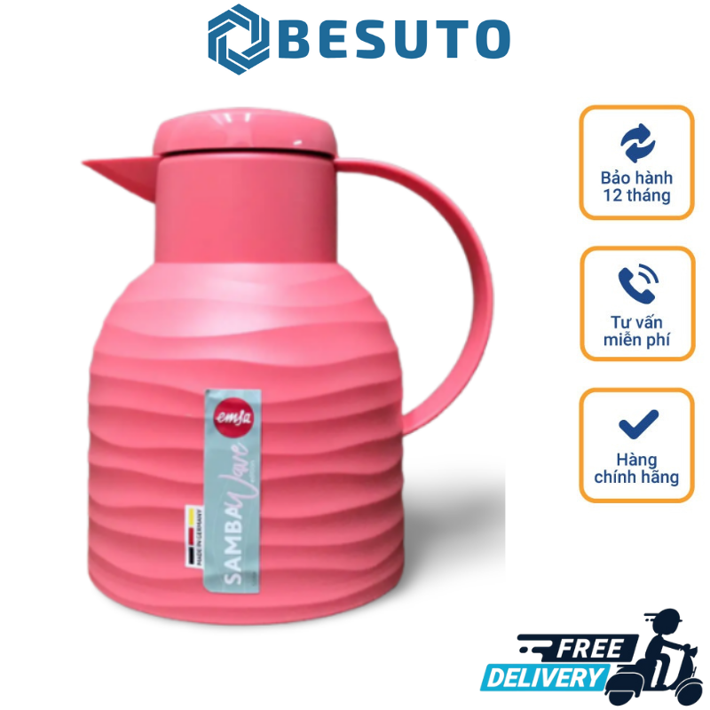 Bình giữ nhiệt emsa samba, dung tích 1l, bình giữ lạnh, bình giữ nóng, nhiều màu, nhập đức chính hãng