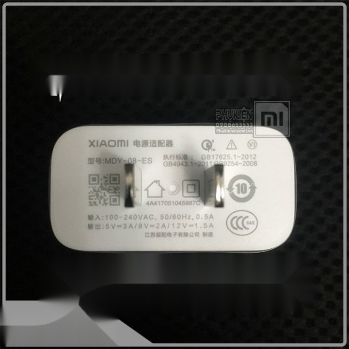 Củ / cáp sạc xiaomi quick charge 3.0, 5v-3a - 9v/2a - 12v/1.5a