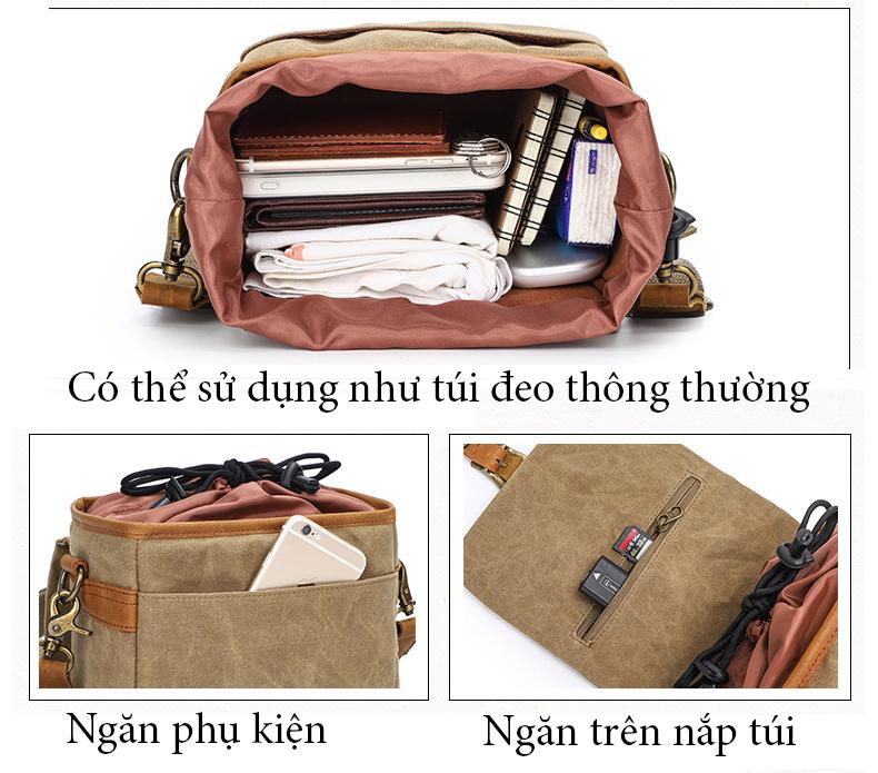 [HCM]Túi máy ảnh cao cấp vải canvas K67