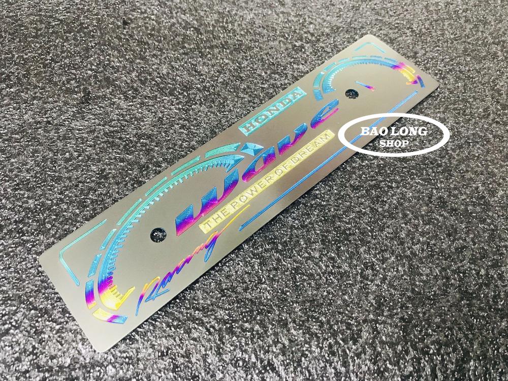 Bảng tên TiTanium điện phân gắn Wave + 2 ốc Proti (100% Titan)