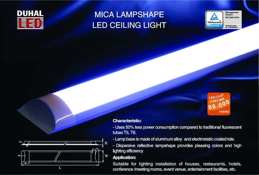 ĐÈN ỐP TRẦN LED CHỤP MICA 40W 1m2 DUHAL (KDLD840)