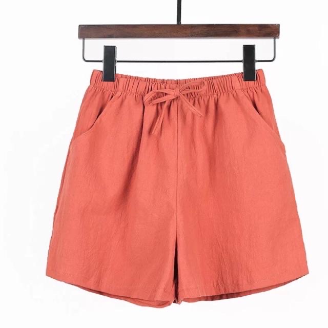 Quần đùi, quần short nữ chất thô đũi ống suông có túi