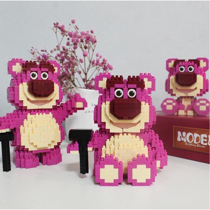 Mô hình lắp ráp gấu dâu hồng lotso cute Teemo LG 41