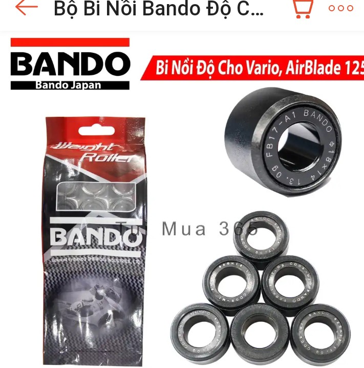Bộ Bi Nồi Bando Độ cho Vario AirBlae125 PCX Click Lead125 122g 14g 16g 18g