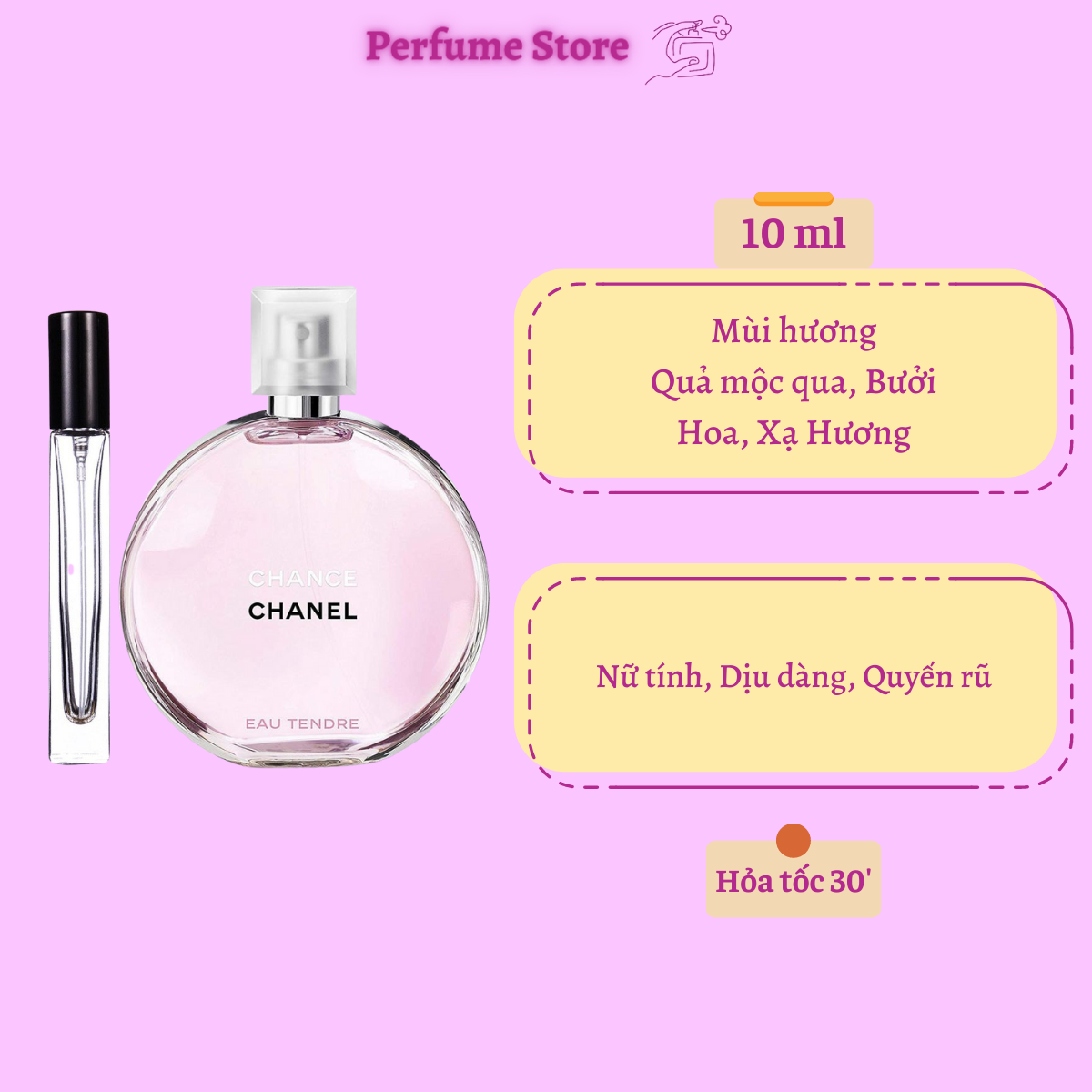 [Chính hãng] Nước hoa chiết Chance Chanel Eau Tendre (chai 10ml)