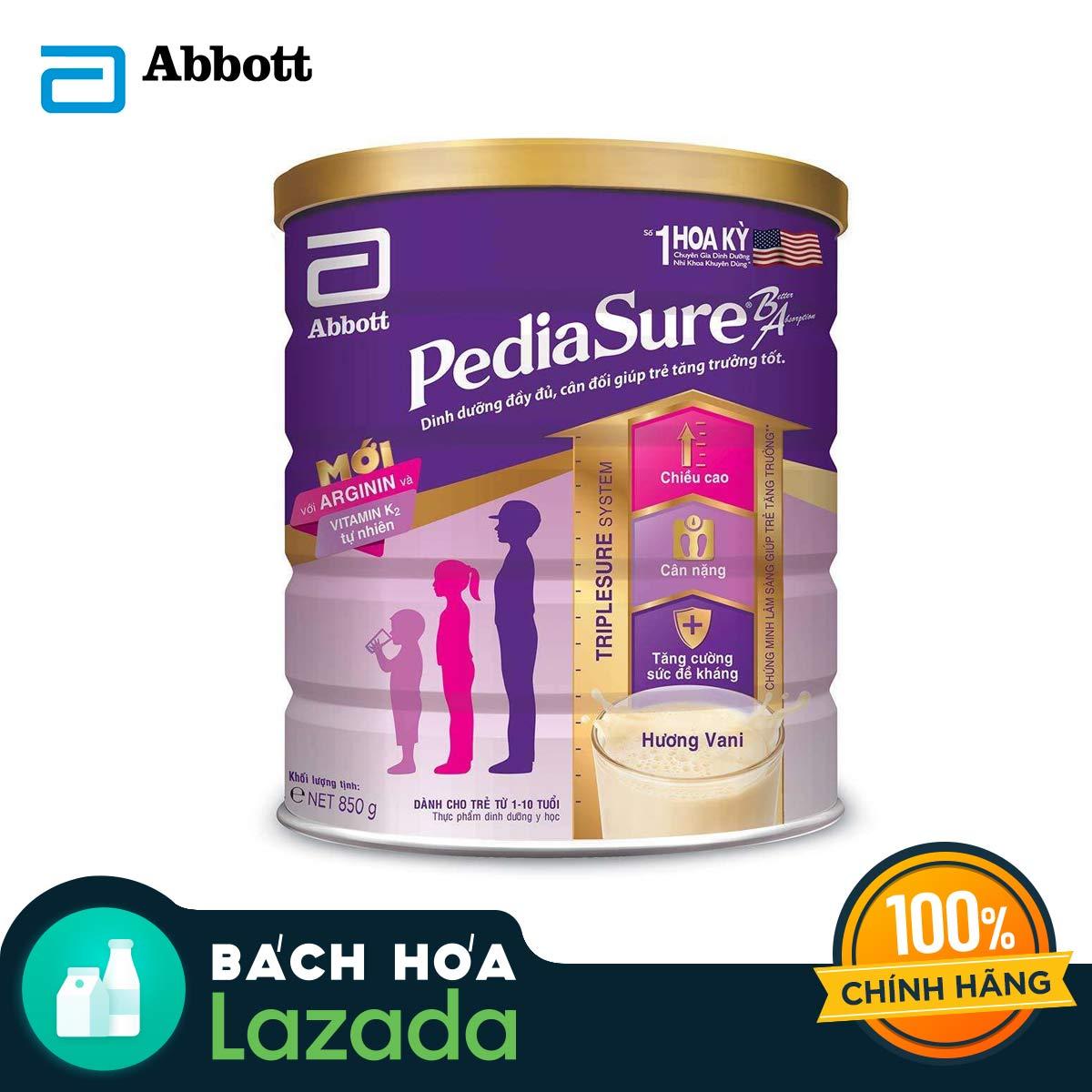 Lon sữa bột Pediasure B/A hương vani 850g