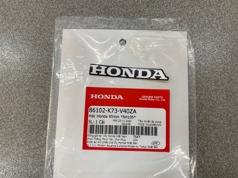 Tem đuôi dè sau Future Led chử Honda 65mm (1 Miếng)