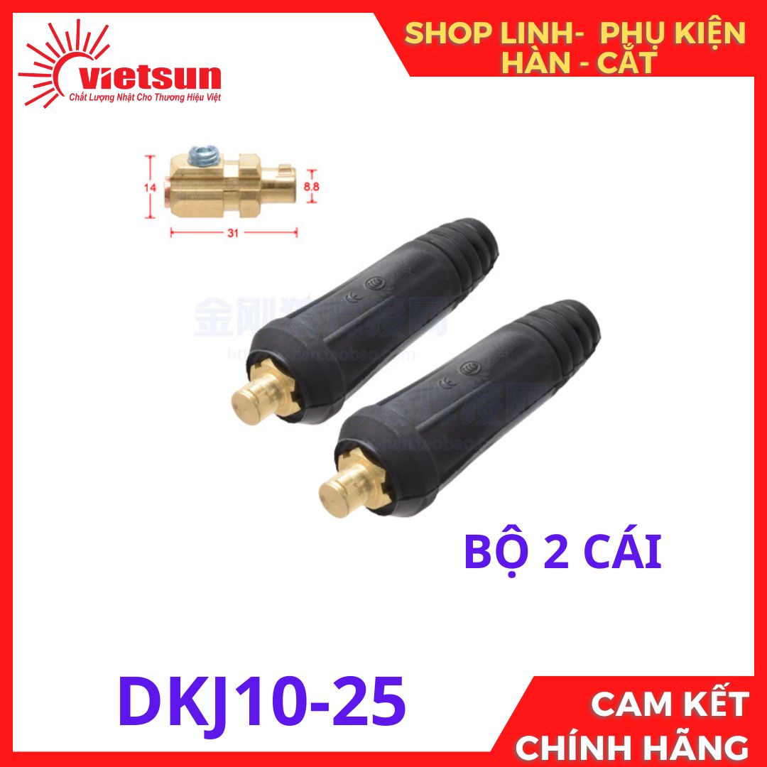 Bộ 2 cọc hàn dkj10-25 đực dùng cho máy hàn