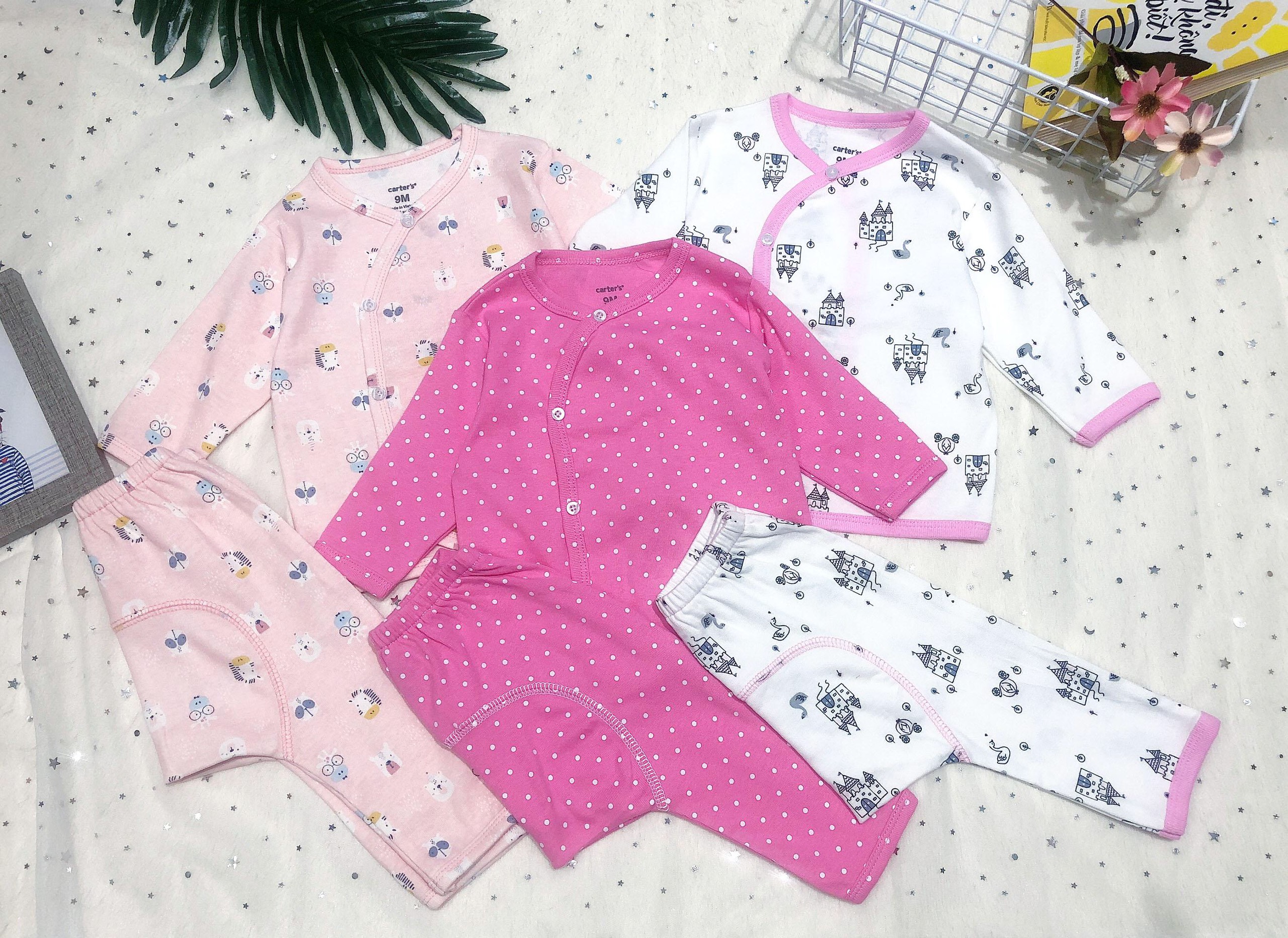 Bộ Body Sơ Sinh CARTER’S Vạt Chéo Kiểu Nhật 6-24M
