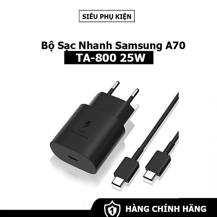 Bộ Sạc Nhanh Samsung A70/A80 25W - Cáp 2 đầu Type C