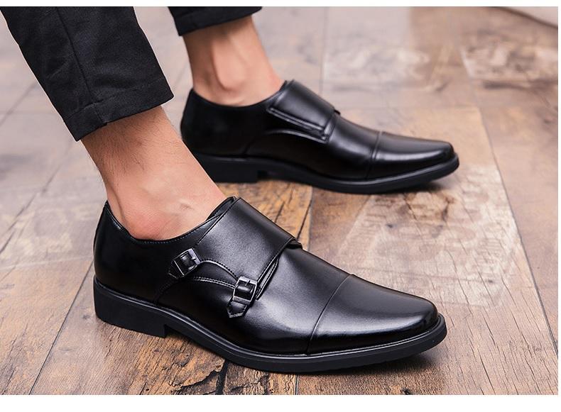 Giày Tây Nam Monk Strap Màu Đen Thanh Lich AeShin - Q29