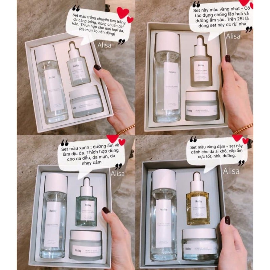 Set dưỡng da HUXLEY ( Vàng nhạt ) - Lyo Shop